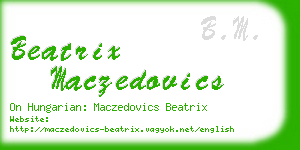 beatrix maczedovics business card